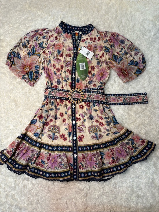 FARM Rio Dresses & Skirts - Farm Rio Superbloom Tapestry Cream Puff Sleeves Mini Dress NWT size small